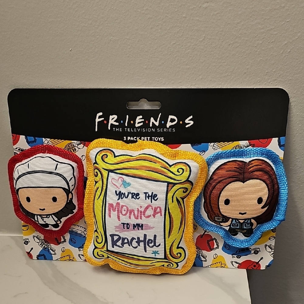 Friends TV Series Set Of 3 Pack Pet Toys. NWT.